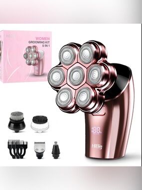 Womens Electric Razor, HIBIG 5-in-1 Rechargeable Waterproof Body Shaver for Leg